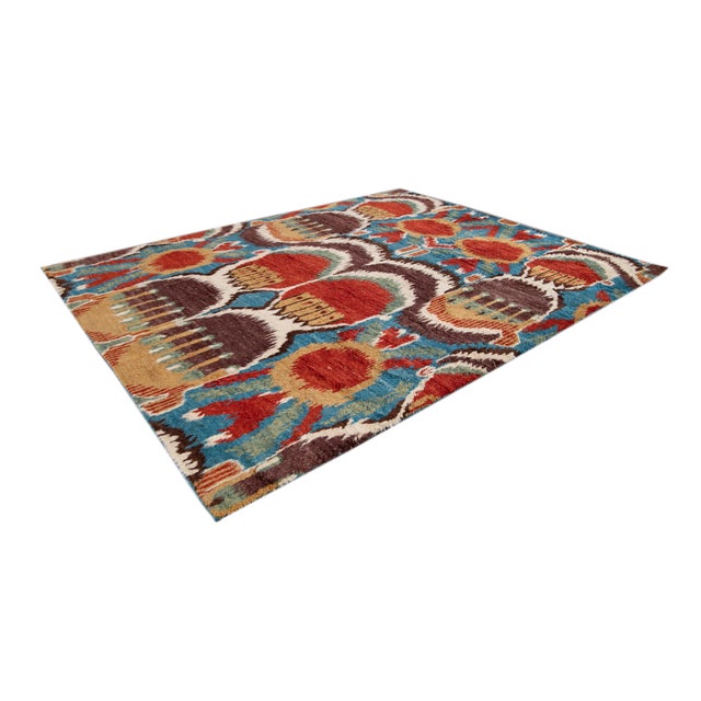 Textile Colorful Modern Moroccan Handmade Wool Rug For Sale - Image 7 of 13