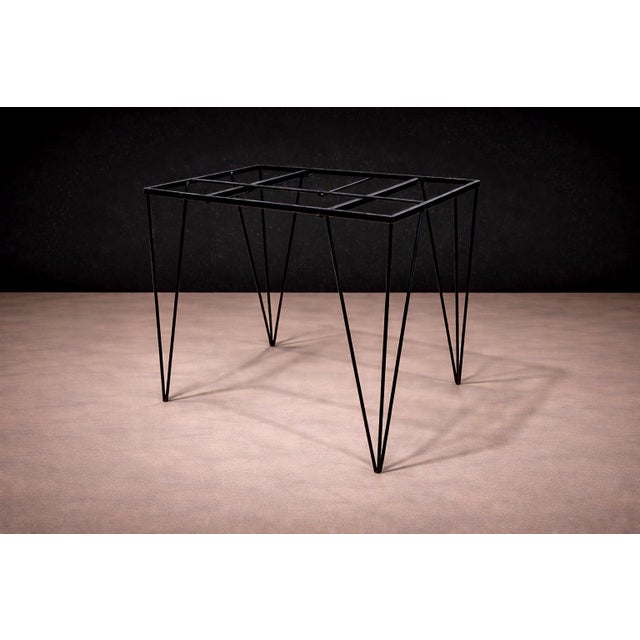 1950s Table in Hardwood & Iron, Unknown 1950s For Sale - Image 5 of 9