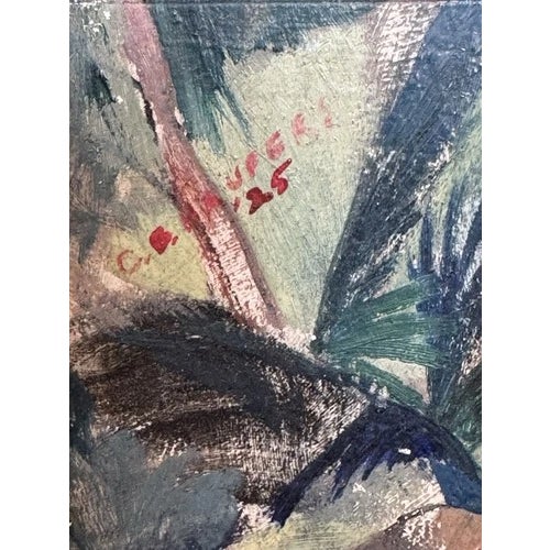 Antique 1925 Clement B. Haupers Oil on Board Art Deco Bathers Framed & with Labels. Very good antique condition. Wonderful...