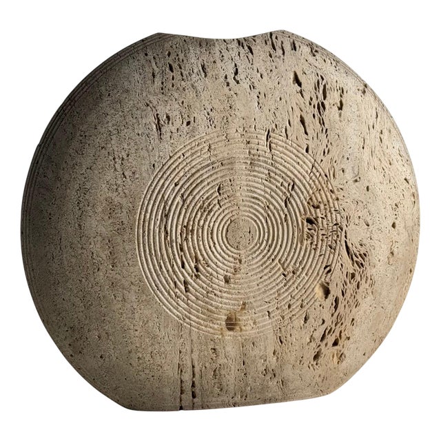 Italian Travertine Vase attributed to P. A. Giusti and Egidio Di Rosa for Up&Up, 1970s For Sale