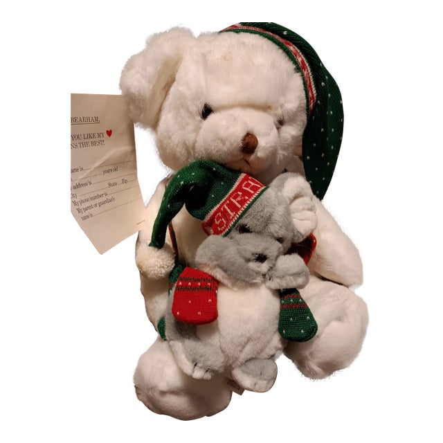 1987 Pristine A&s Abearham Christmas Bear and Mouse For Sale