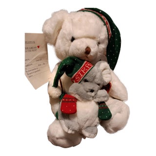 1987 Pristine (Stored) A&s Abearham Christmas Bear and Mouse For Sale