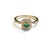 Gemstone Bochic "Orient" Natural Emerald & Topaz Solitaire Ring Set In 18K Gold & Silver For Sale - Image 7 of 7