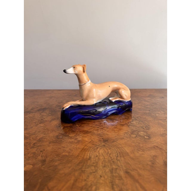 19th Century Antique Victorian Staffordshire Greyhound Inkwell, 1860 For Sale - Image 5 of 7
