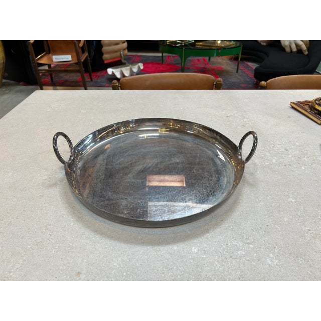 Mid Century Italian Silver Plated Round Bowl, 1970s For Sale In Los Angeles - Image 6 of 6