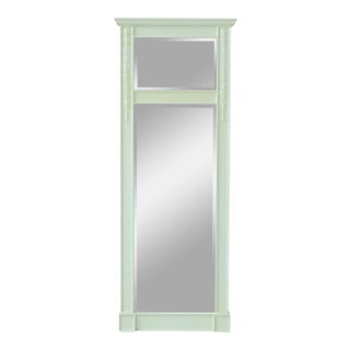 Beveled Glass 2 Panel White Painted Mirror For Sale