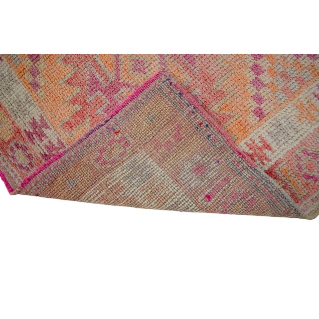 Tribal Low Pile Faded Oushak Runner Rug 2′9″ × 13′10″ For Sale - Image 11 of 12