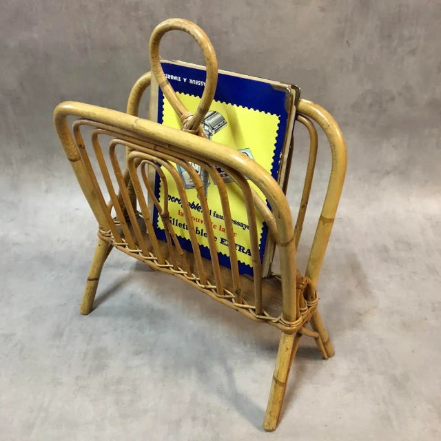 1960s Rattan Magazine Rack, 1960s For Sale - Image 5 of 9