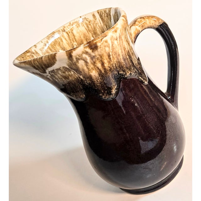 Farmhouse Brown Drip Pitcher For Sale - Image 9 of 12