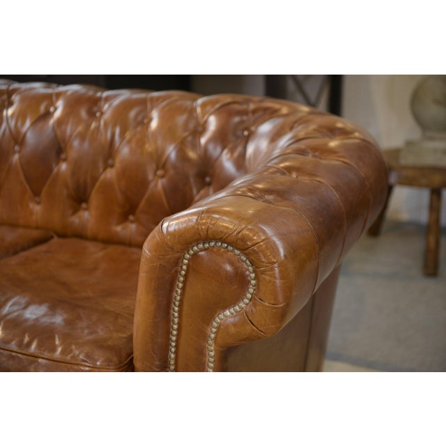 Chesterfield Sofa in Brown Leather, 2000s For Sale - Image 4 of 14
