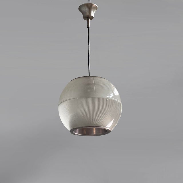 Mid-Century Modern Italian Glass and Metal Feltre Chandelier by Ignazio Gardella for Greco, 1960s For Sale - Image 16 of 16