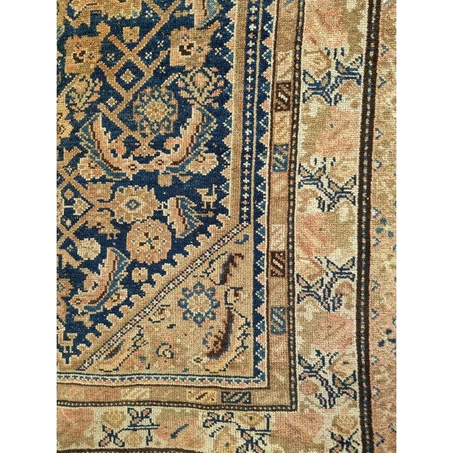 Antique Persian Malayer Area Rug, Allover Herati Geometric Design, Navy & Ivory, 4’ X 7’ For Sale In Chicago - Image 6 of 9