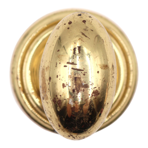 Vintage Oval Polished Brass Dummy Door Knob With Rosette