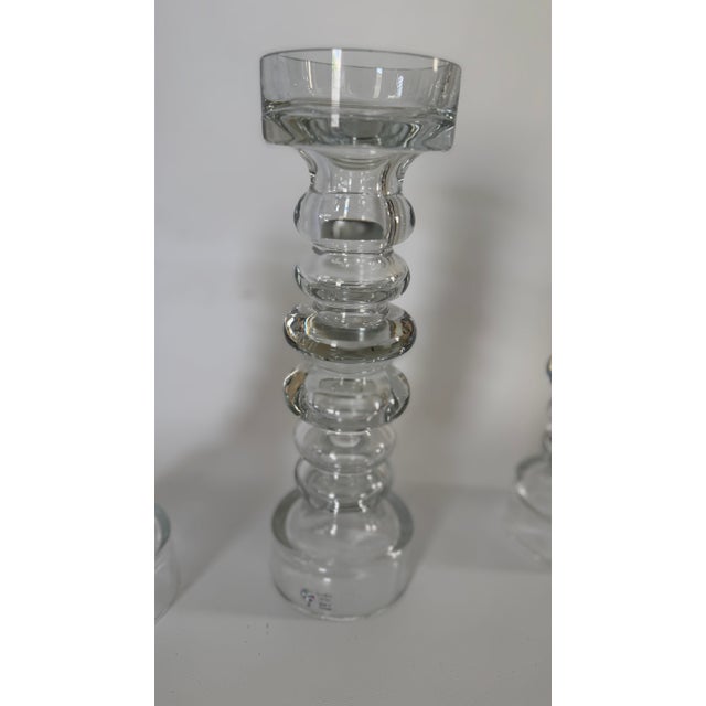 1990s Global Views Hand-Blown Portuguese Glass Bubble Candlesticks – Set of Three For Sale - Image 5 of 12
