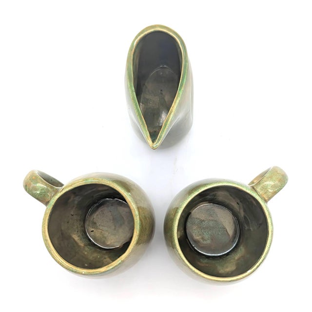 Ceramic 1960s Studio Pottery Coffee Mugs and Creamer, Set of 3 Pieces For Sale - Image 7 of 9