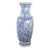 Vintage MCM Chinosary Festcool 24" Classic Blue and White Hexagonal Lotus Porcelain Vase For Sale
