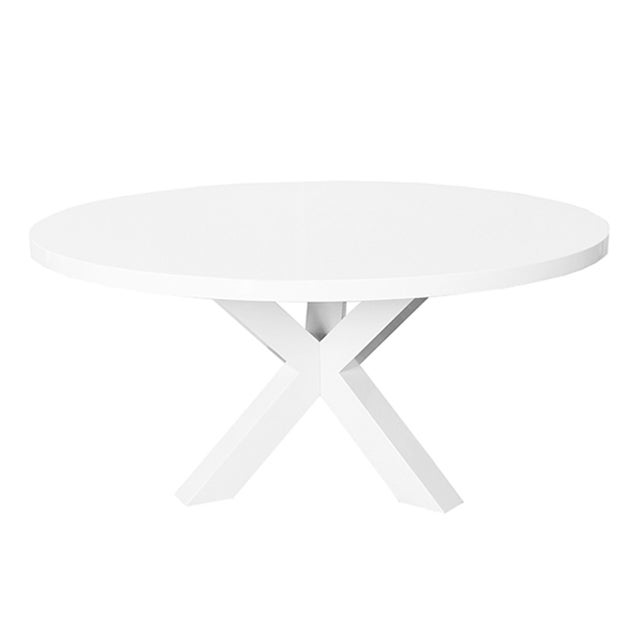 2020s Matthew Izzo Home - Greer 60" Round Glossy White Lacquer Dining Table For Sale - Image 5 of 5
