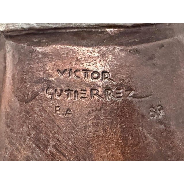 Victor Gutierrez Bronze "Mujer Sentada" Artist Proof Sculpture, 1989 For Sale - Image 18 of 18