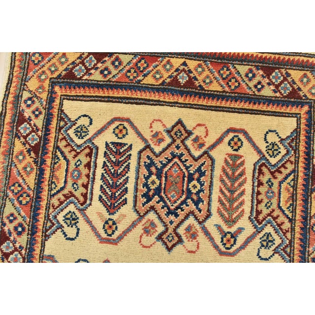 Kazak Runner 2’8” X 13’5” Beige Wool Tribal Hand-Knotted Oriental Rug For Sale In Philadelphia - Image 6 of 12
