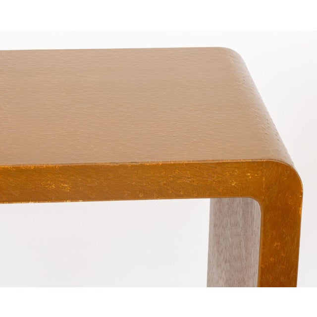 Karl Springer Karl Springer Style Faux Ostrich Console Table For Sale - Image 4 of 8