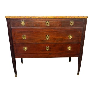 19th Century French Louis XVI Marble Top Commode For Sale