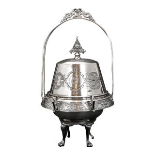 Victorian Silver Plate Butter Dish by Homan Circa 1870 For Sale