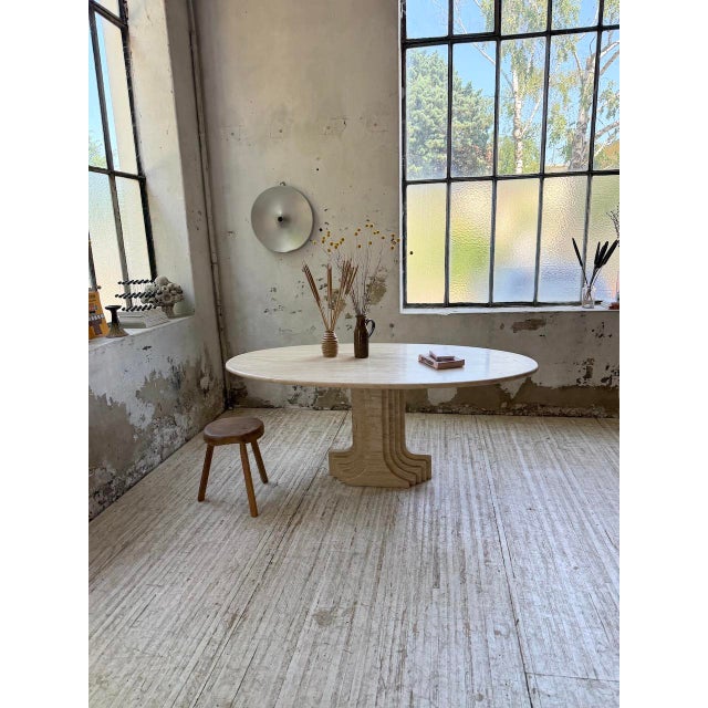 Afra & Tobia Scarpa Travertine Dining Table by Afra & Tobia Scarpa, Italy, 1970 For Sale - Image 4 of 18