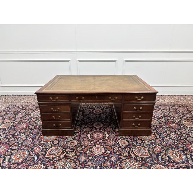 Large English Partnerdesk For Sale - Image 4 of 18
