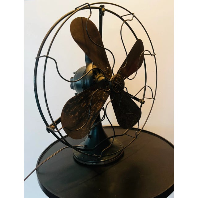 Great GE fan early 20th century. This is a big boy, 19" tall x 17" wide. Heavy duty industrial, all 3 speeds work. Not...