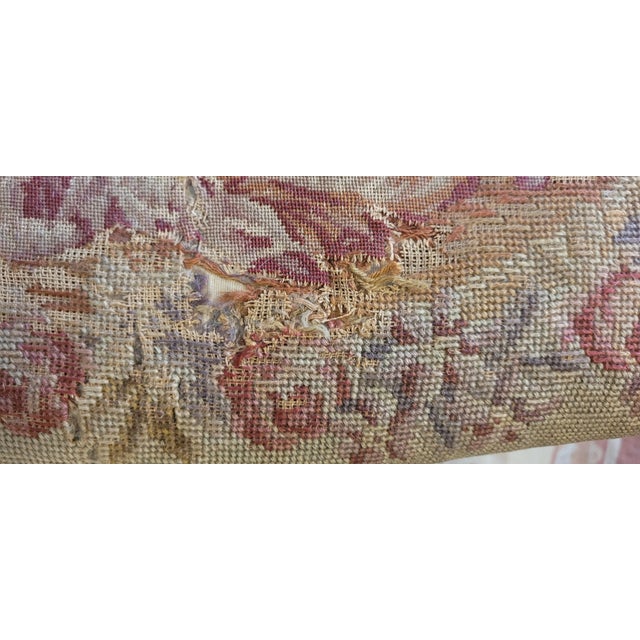Beige Fine Antique Ca1900 French Small Stool Tapestry Covering For Sale - Image 8 of 11