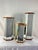 Wood 1970s Trio of Hollywood Regency-Style Hexagonal Mirrored Art Pedestals With Oak Wood Trim. For Sale - Image 7 of 7