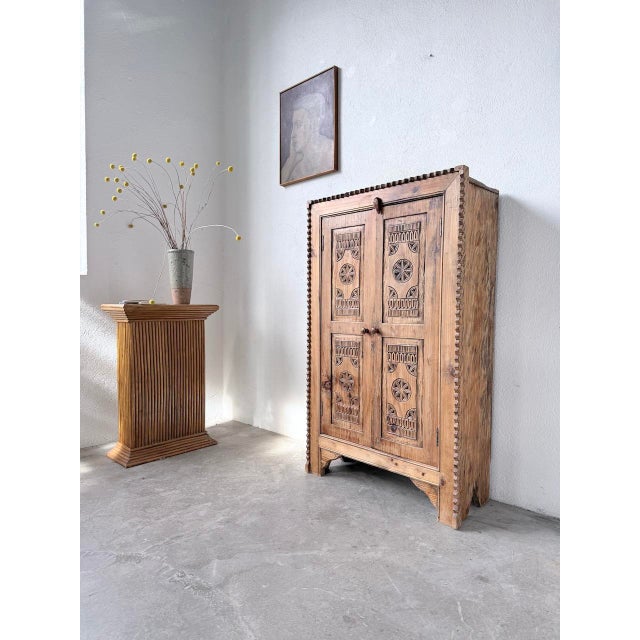 Wood Small Folk Art Cabinet, 1960s For Sale - Image 7 of 18