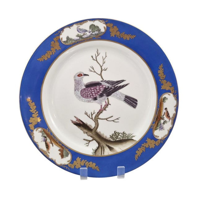 Royal Blue Bird Display Plates from Chelsea House, 1980s, Set of 4 For Sale - Image 4 of 11