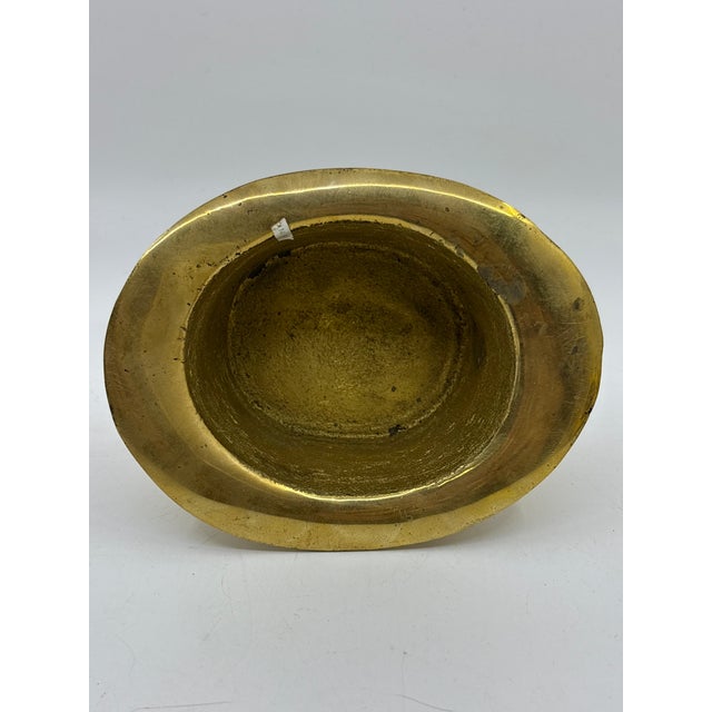 Metal Vintage Novelty Solid Brass Top Hat Statue For Sale - Image 7 of 10