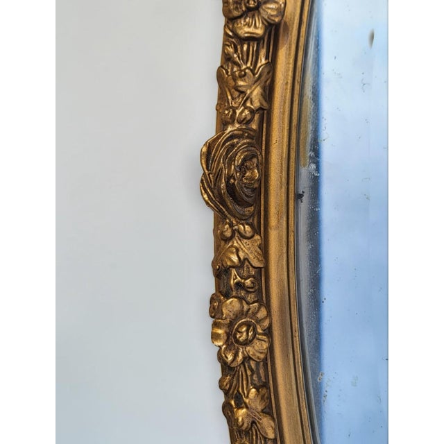Gold Louis XVI Oval Mirror in Gilded Wood, 1890s For Sale - Image 8 of 12
