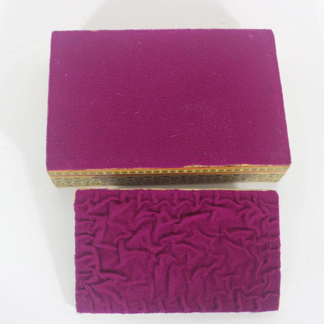 Antique Persian Khatam Micro Marquetry Inlaid Box With Bone, Wood and Brass Inlay For Sale - Image 11 of 12