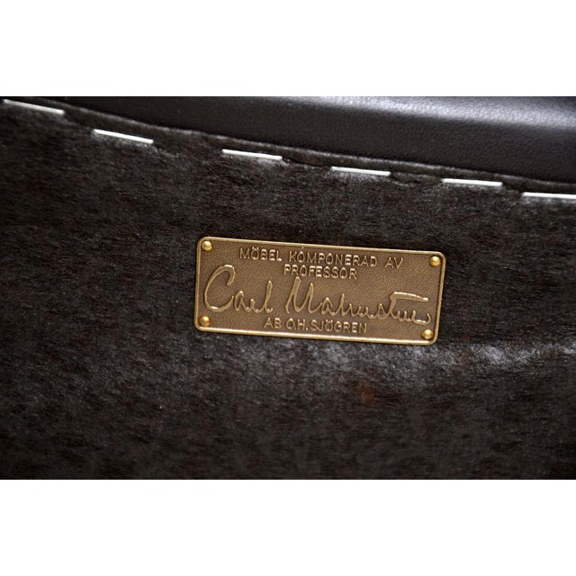 Swedish Leather Sams Sofa by Carl Malmsten for O.H. Sjögren, 1960s For Sale - Image 10 of 11