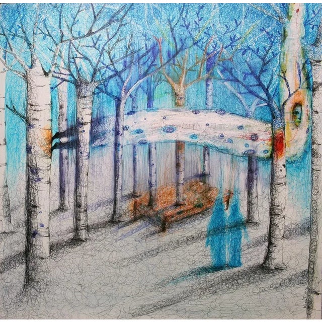 Keziat, the Bedroom, Original Mixed Media Drawing, 2020 For Sale - Image 3 of 3