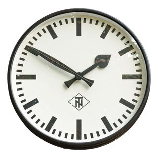Large Station Wall Clock from Telenorma, Germany, 1950s For Sale