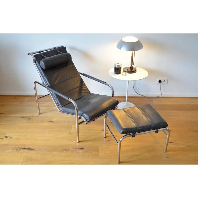 Zanotta Set of Genni Lounge Chair & Ottoman by Gabriele Mucchi for Zanotta, 1980s For Sale - Image 4 of 12