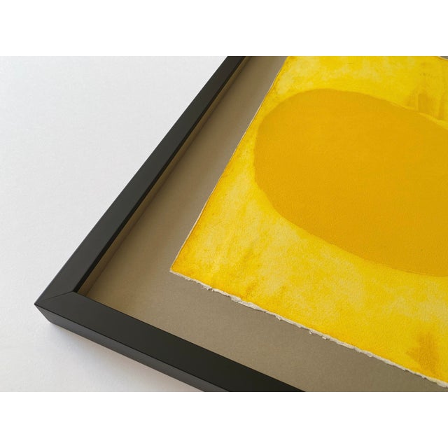 1970s Raoul Lazar Vintage 1974 French Mid Century Modernist " Arc Jaune " Limited Edition Framed Signed Fine Art Embossed Aquatint Etching Print For Sale - Image 5 of 18