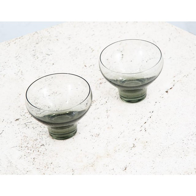 Lot of 2 smoked grey whiskey glasses by Per Lutken for Holmegaard . We obtained these from a 1960s estate and these sat...
