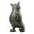Late 19th Century Bronze Owl-Form Ritual Vessel With Lid, 1850g, Archaic Motifs For Sale