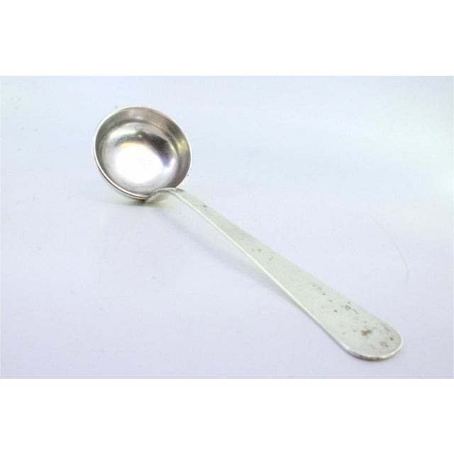 Plain Silver Soup Ladle with Frieze and Handle For Sale - Image 5 of 6