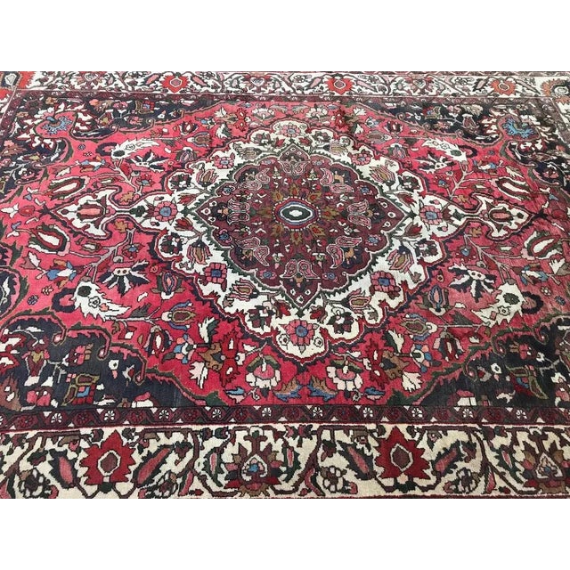 Pink Hand Knotted Bakhtiar Rug For Sale - Image 8 of 15