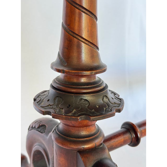 19th Century Victorian Rosewood Stretcher Base Side Table For Sale In Palm Springs - Image 6 of 17