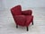 Danish Armchair in Red Striped Wool with Oak Legs, 1960s For Sale - Image 4 of 16