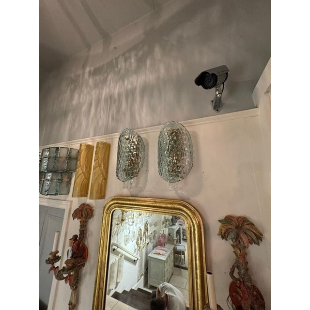 Modern Murano Turtle Shell Shaped Sconces in Fontana Green - a Pair For Sale - Image 3 of 7