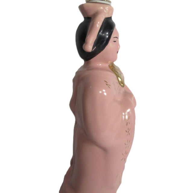 Mid 20th Century Asian Lady Lamp 1940 - 1950 For Sale - Image 9 of 11