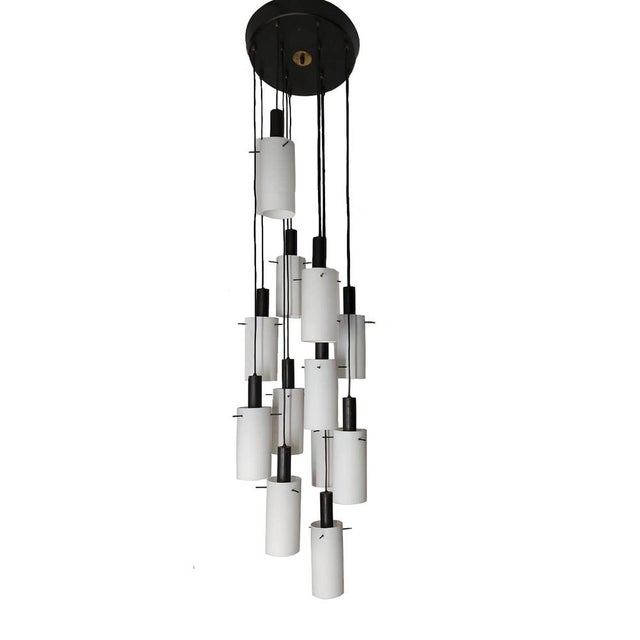 Large Vintage Italian Cascade Suspended Chandelier from Stilnovo, 1960s For Sale - Image 16 of 16